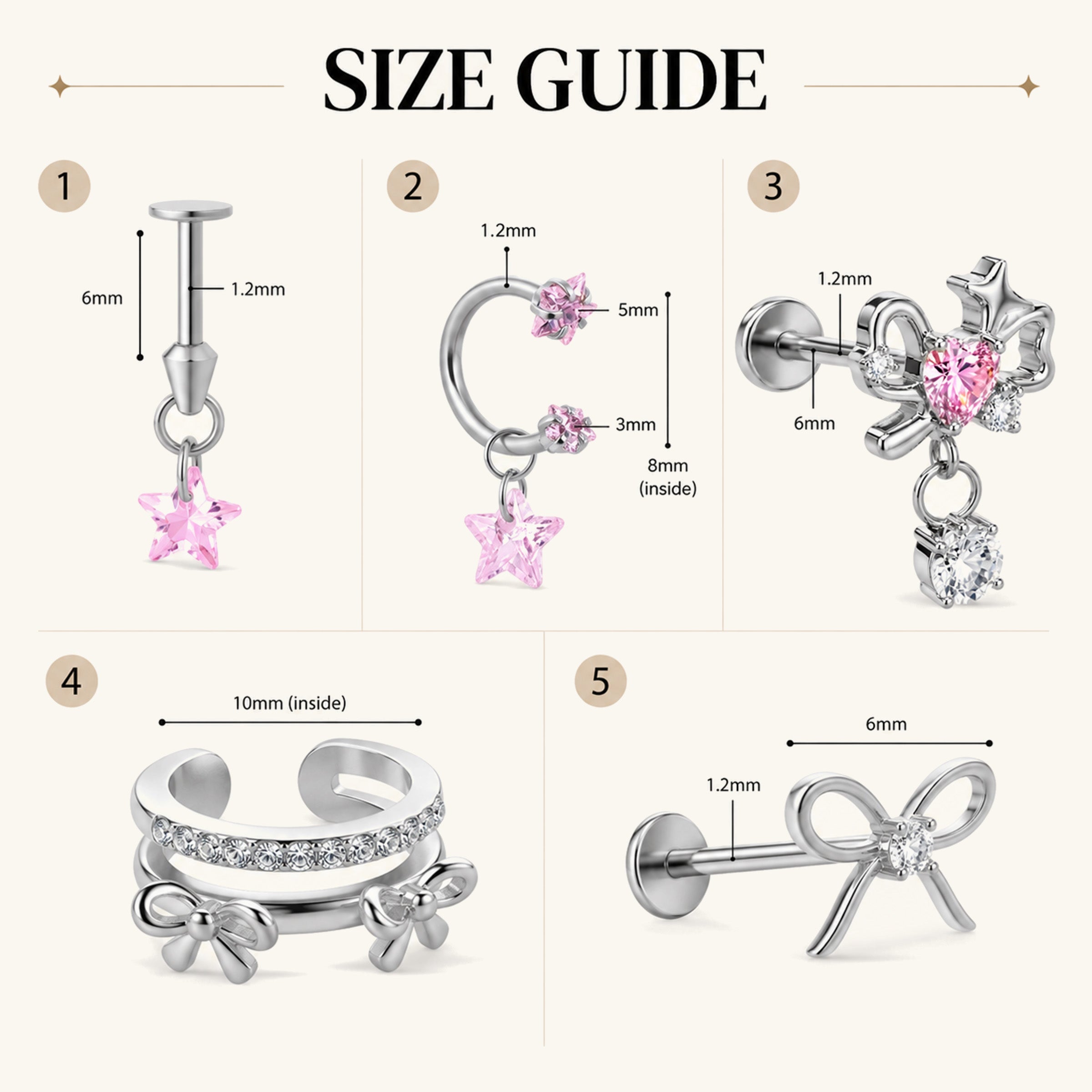 Pink Yuna Ear Stack Set
