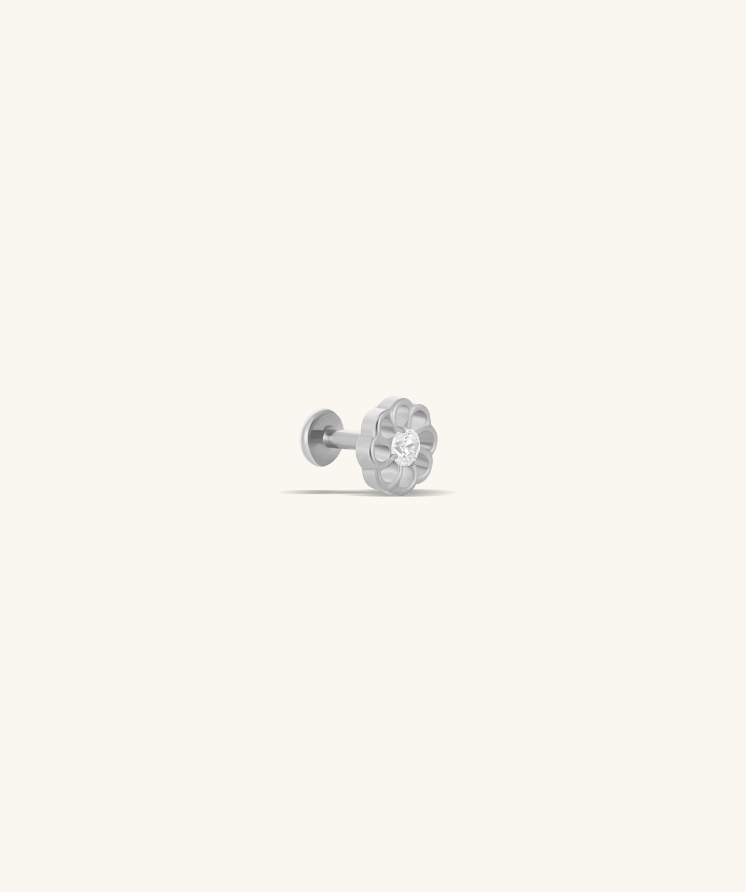 Titanium Delicate Flower Flatback Stud - OumoJewelry