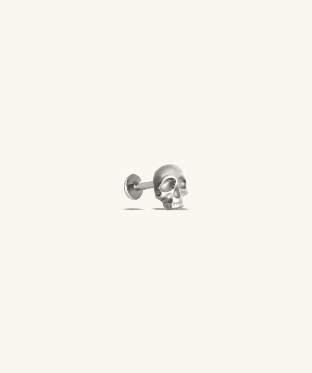 Titanium Cool Skull Flatback Stud - Titanium - Helix, Upper Lobe, Conch - Oumo Jewelry