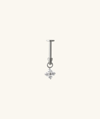 Titanium Flower Vertical Helix Flatback Stud - OumoJewelry
