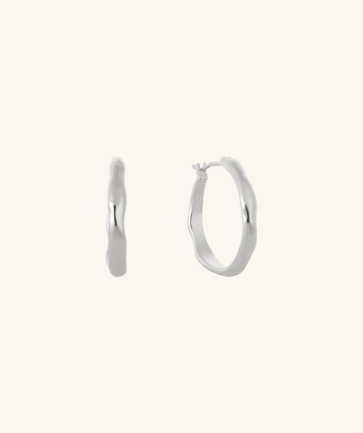 Wave Hoops - Brass - Oumo Jewelry