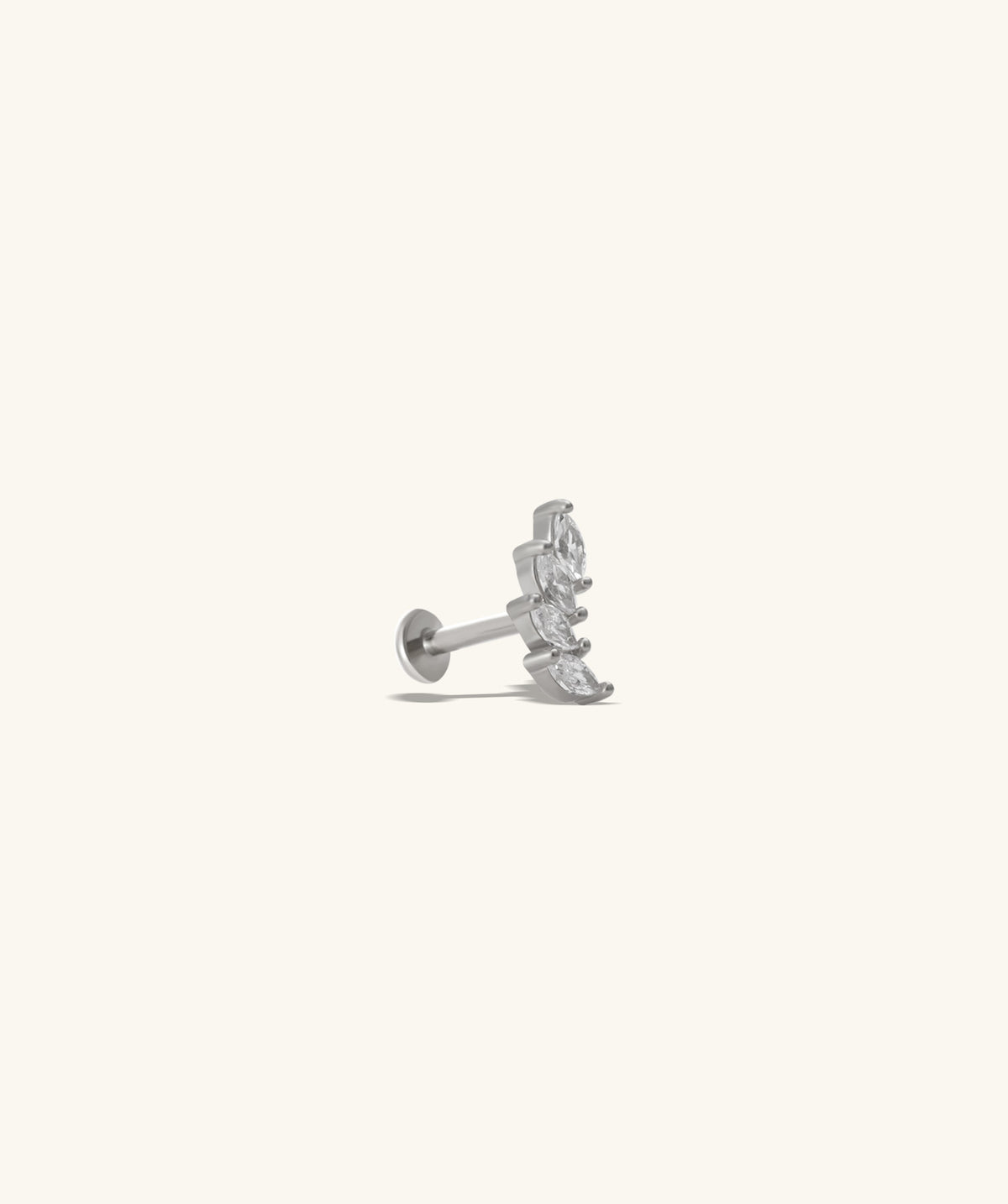 Marquise Titanium Stud - Titanium - Helix, Upper Lobe, Conch - Oumo Jewelry