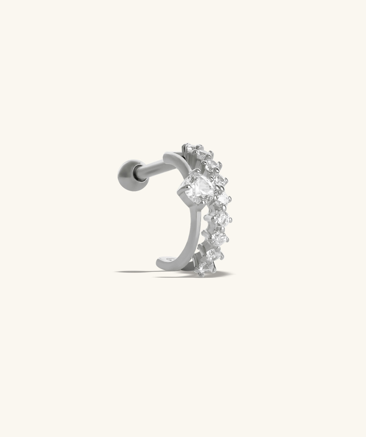Exquisite Huggie Stud - Stainless Steel - Upper Lobe - Oumo Jewelry