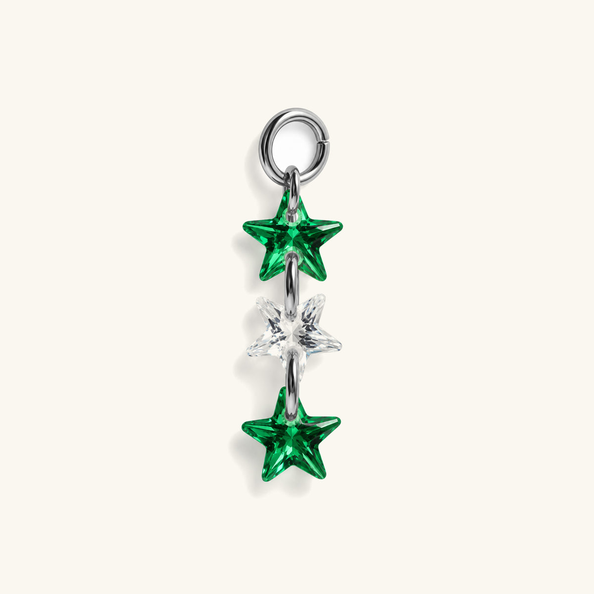 Three Star CZ Charm Drop - OumoJewelry
