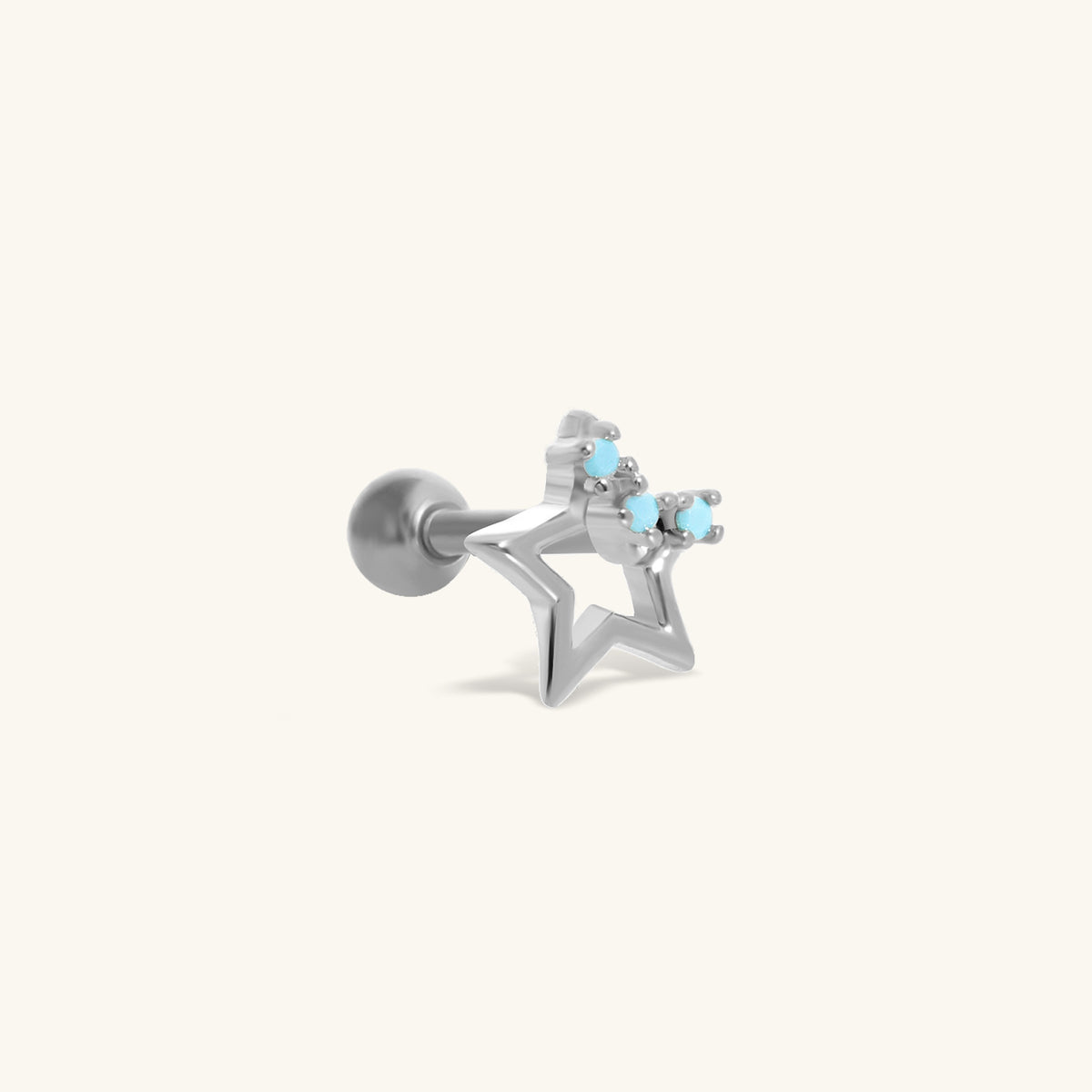 Cyril Star Stud - Stainless Steel - Upper Lobe, Helix, Flat - Oumo Jewelry
