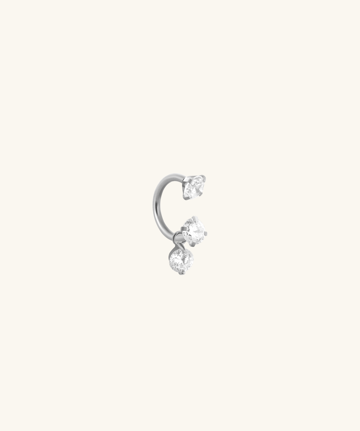 Serene Drop Horseshoe Ring - Stainless Steel - Upper Lobe, Helix, Lip - Oumo Jewelry
