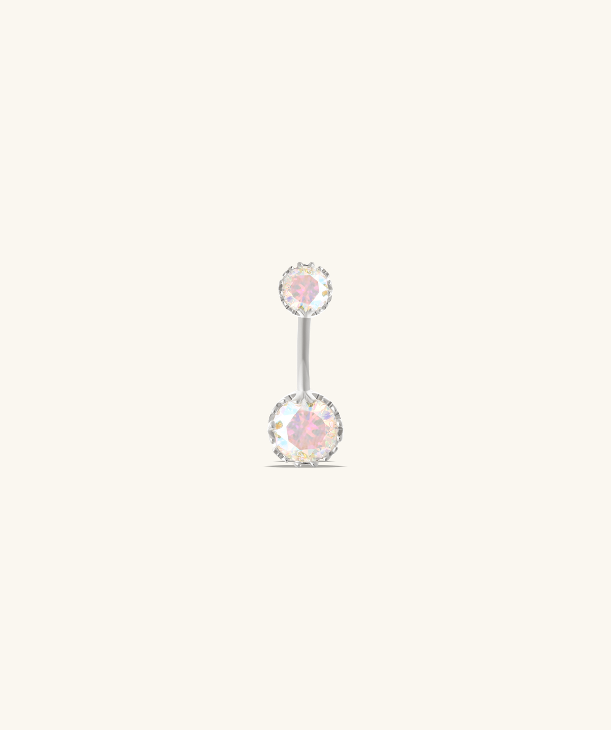 Crystal Glow Belly Ring - Stainless Steel - Navel - Oumo Jewelry