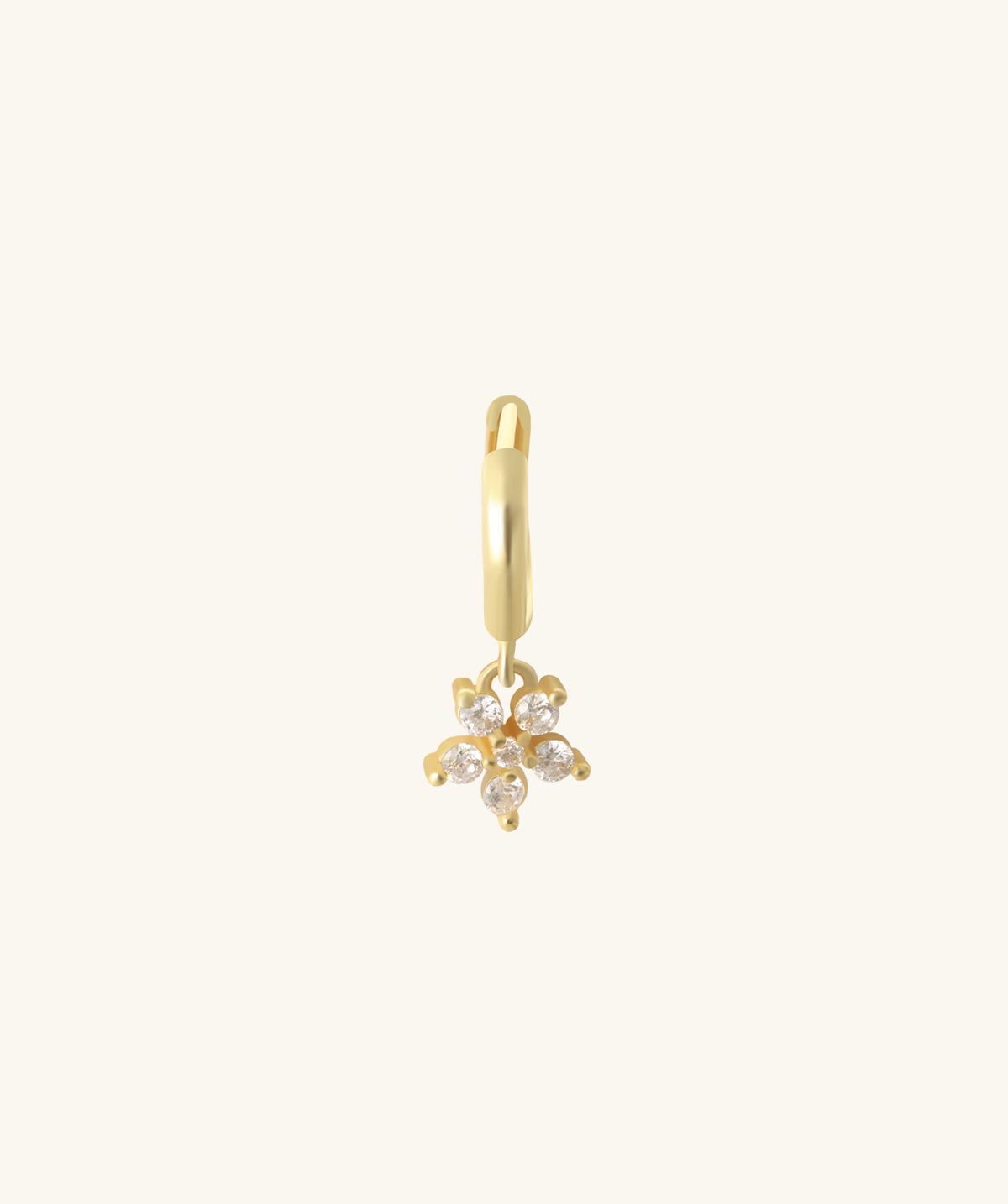 Gems Flower Drop - Brass - Lobe, Upper Lobe - Oumo Jewelry