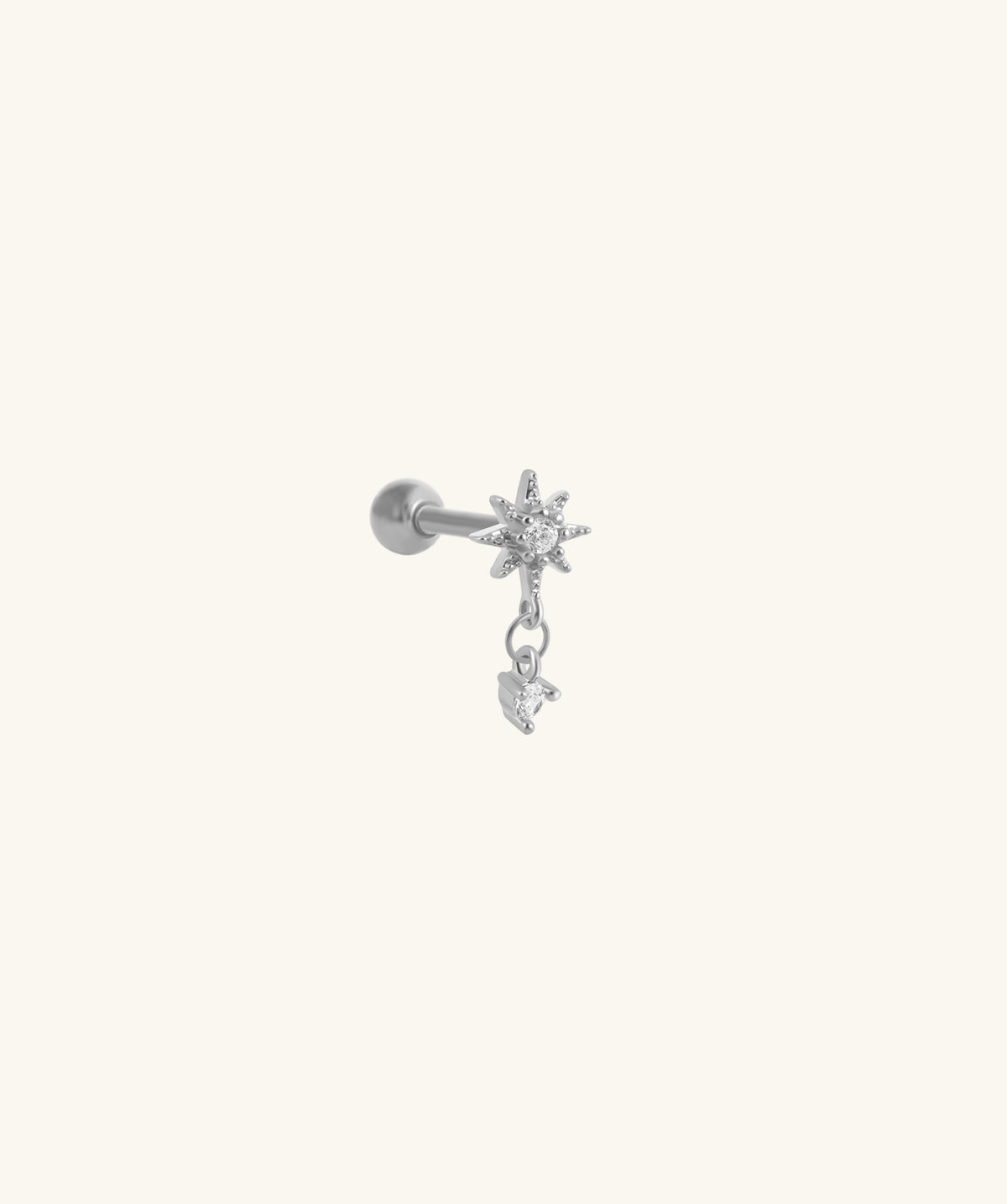 Belen Stud - Stainless Steel - Upper Lobe, Helix, Flat - Oumo Jewelry