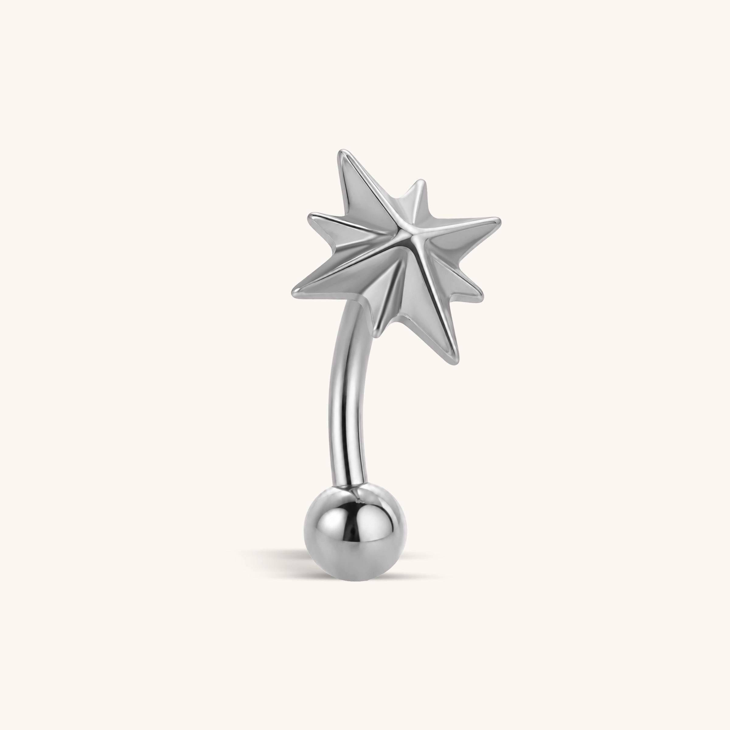 Titanium Starburst Star Curved Barbell