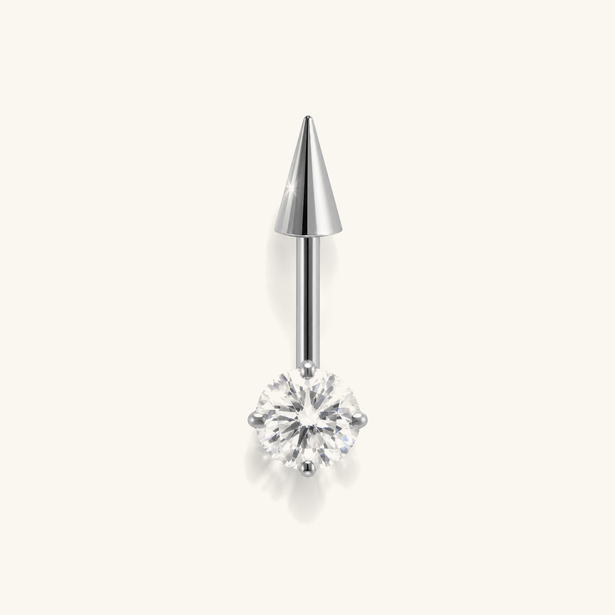 Titanium Spike Gem Vertical Stud - OumoJewelry