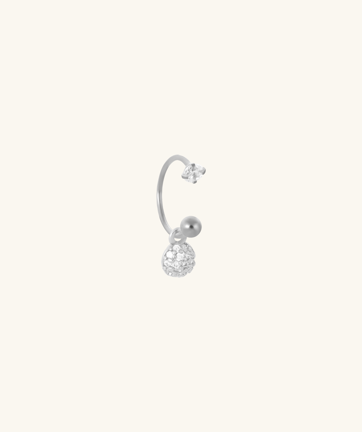 Twinkle Drop Horseshoe Ring - Stainless Steel - Upper Lobe, Lip - Oumo Jewelry
