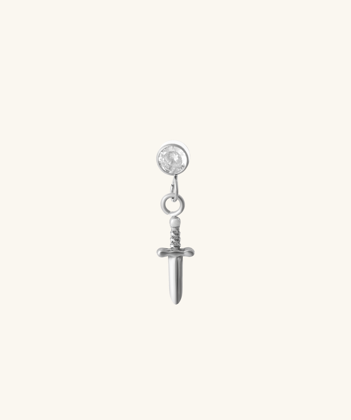 Titanium Sword Flatback Drop - Titanium - Helix, Upper Lobe, Flat - Oumo Jewelry
