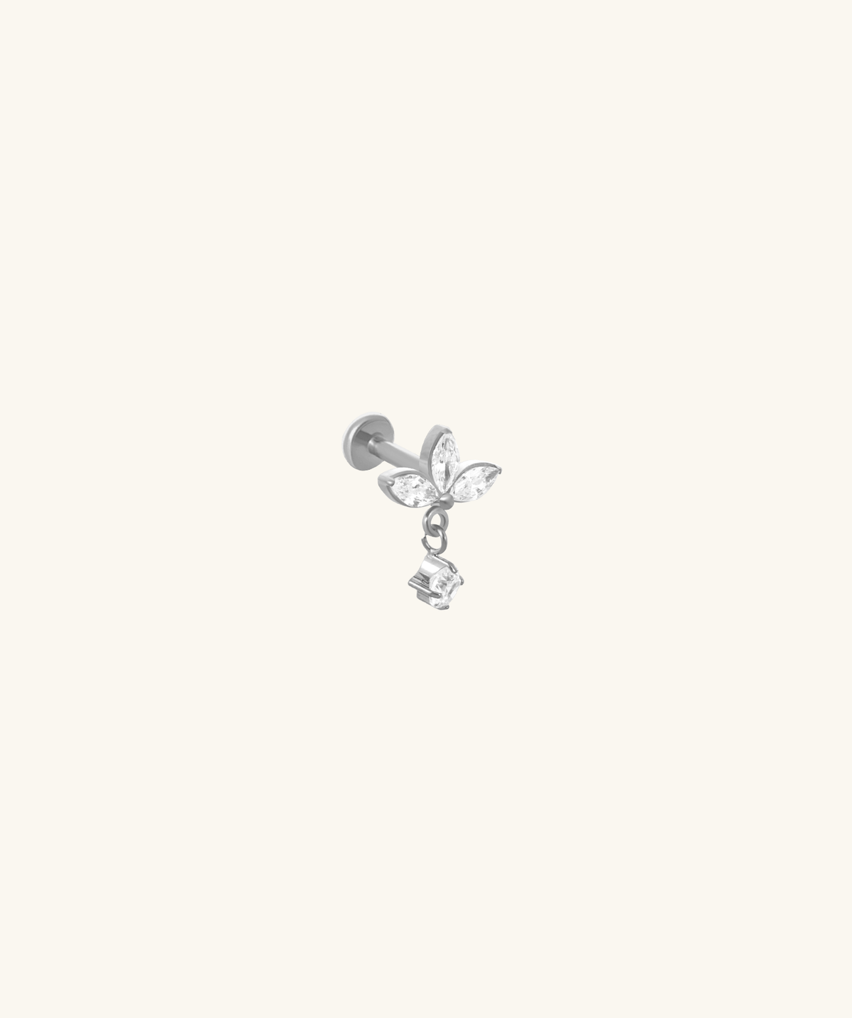 Titanium Talia Stud - Titanium - Helix, Upper Lobe, Flat - Oumo Jewelry