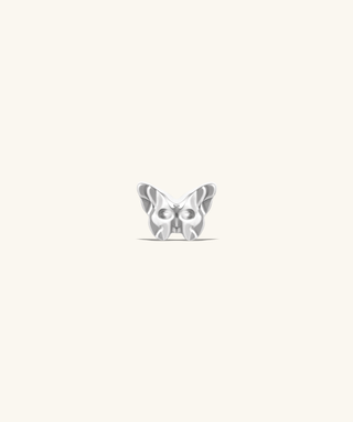Titanium Ghost Faced Butterfly Flatback Stud - OumoJewelry