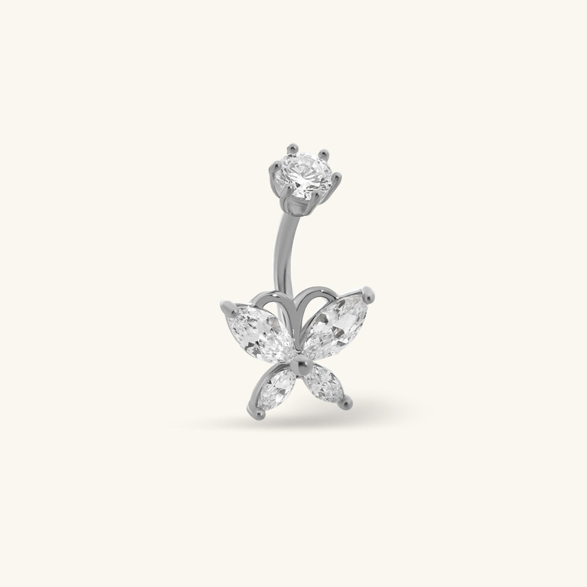 Seren Butterfly Belly Ring - Stainless Steel - Navel - Oumo Jewelry