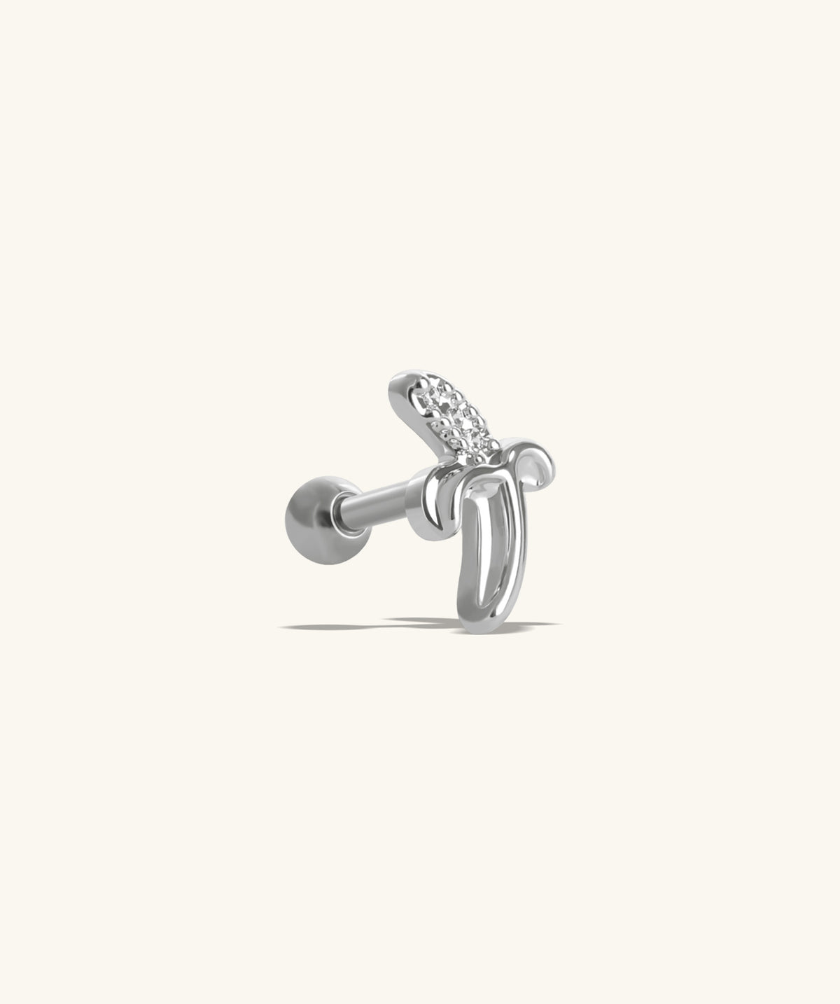 Banana Stud - Stainless Steel - Upper Lobe, Helix, Flat - Oumo Jewelry