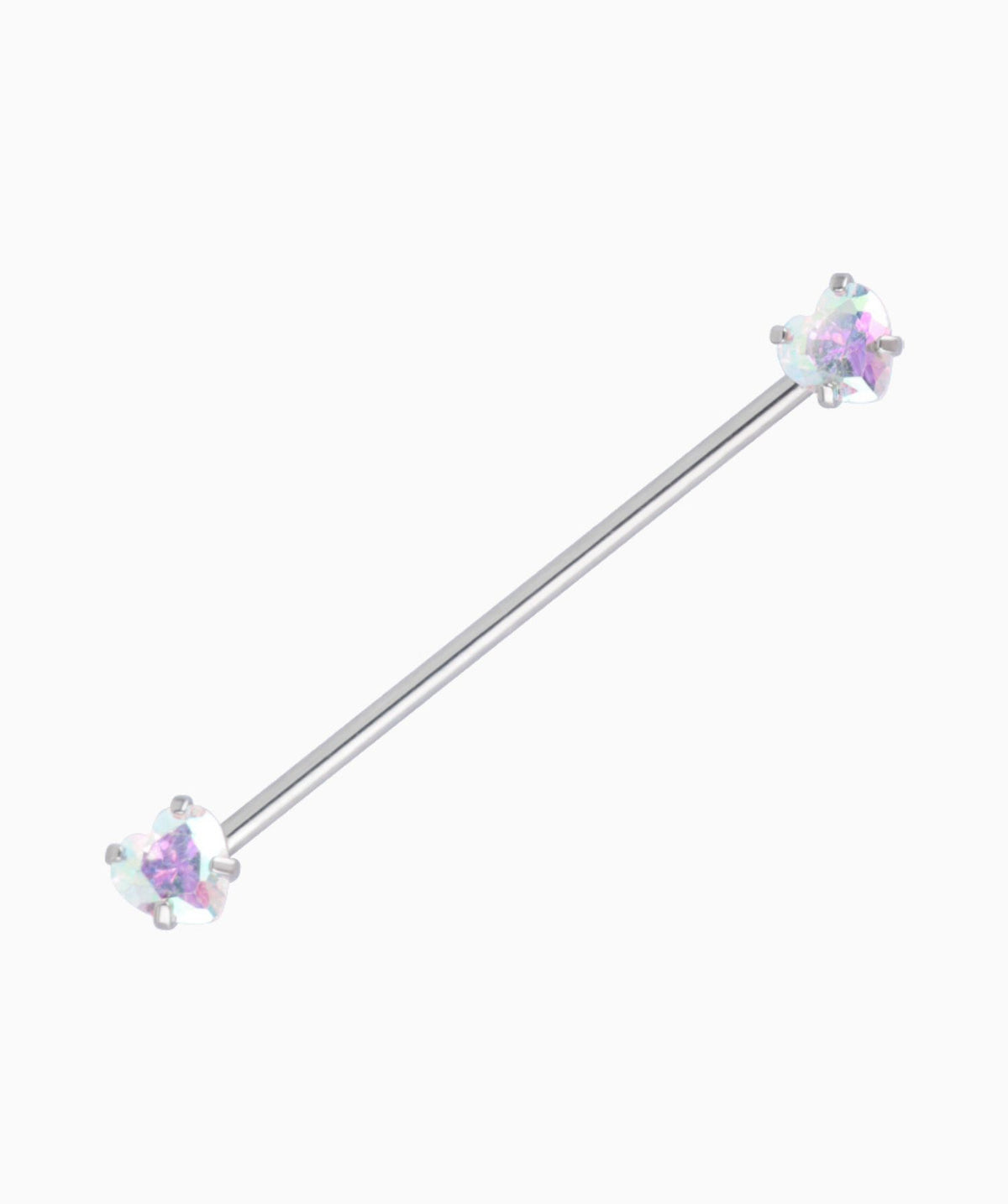 Hearts Industrial Barbell - Stainless Steel - Industrial - Oumo Jewelry