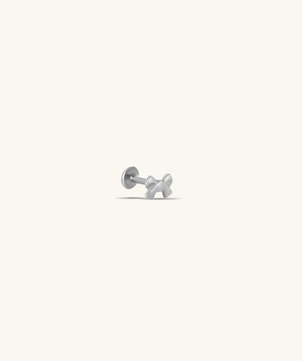 Titanium Bow Flatback Stud - Titanium - Helix, Upper Lobe, Conch - Oumo Jewelry