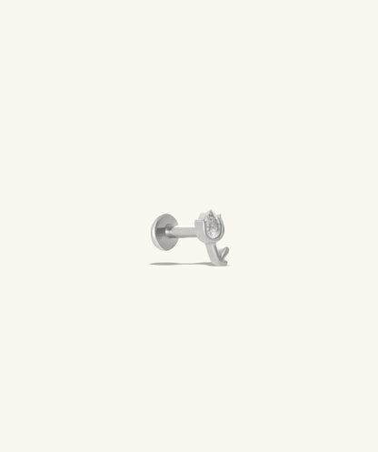 Titanium Mini Tulip Flatback Stud