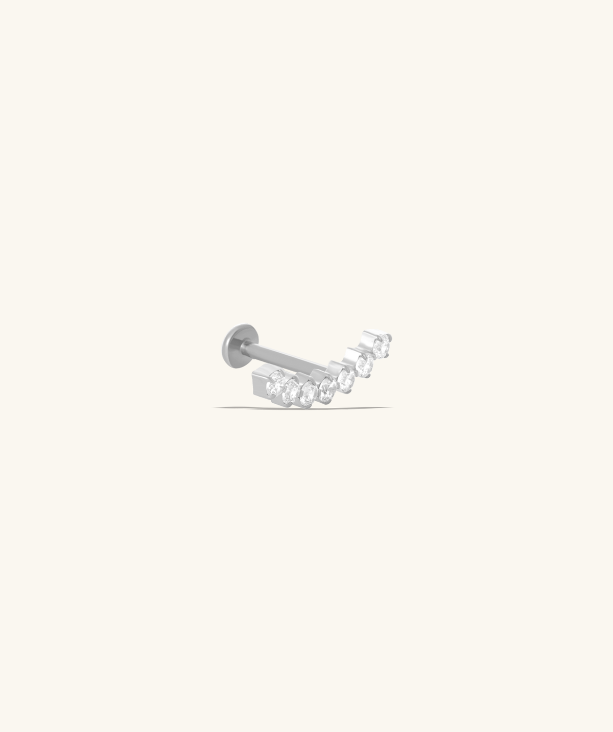 Titanium Gems Stud - Titanium - Upper Lobe, Helix, Flat - Oumo Jewelry