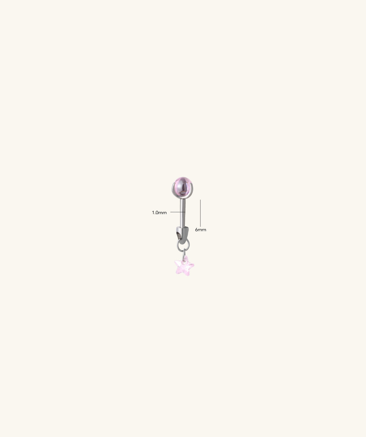 Titanium Star Vertical Helix Stud - Titanium - Vertical Helix - Oumo Jewelry
