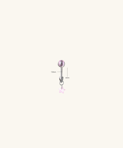 Titanium Pink Star VerticalHelix Stud