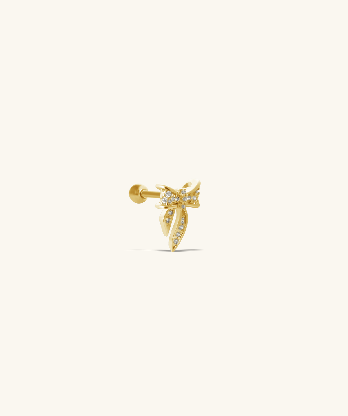 Exquisite Bow Stud - Stainless Steel - Upper Lobe, Helix, Flat - Oumo Jewelry