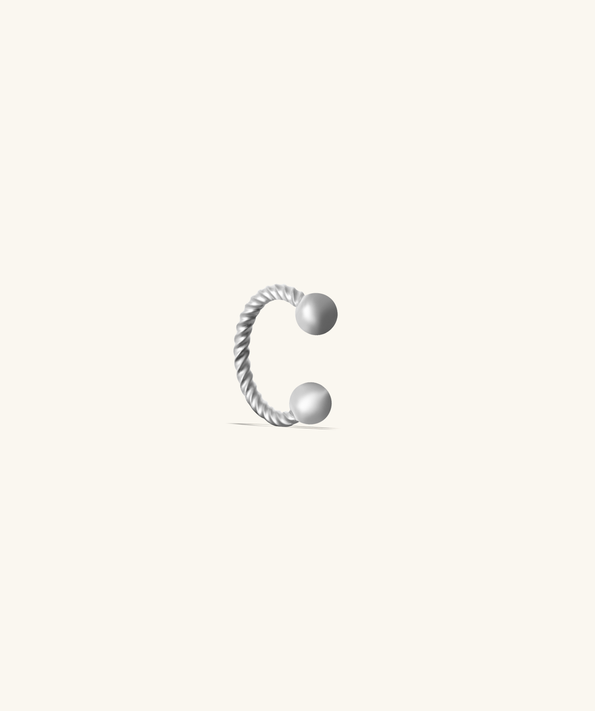 Twisted Glow Horseshoe Ring - Stainless Steel - Helix, Forward Helix, Upper Lobe - Oumo Jewelry