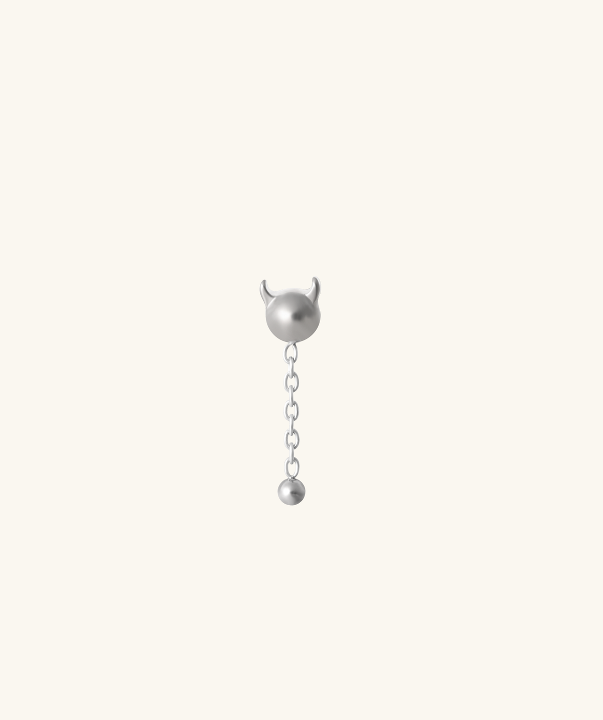 Titanium Little Devil Flatback Drop - Titanium - Lobe, Upper Lobe, Helix - Oumo Jewelry
