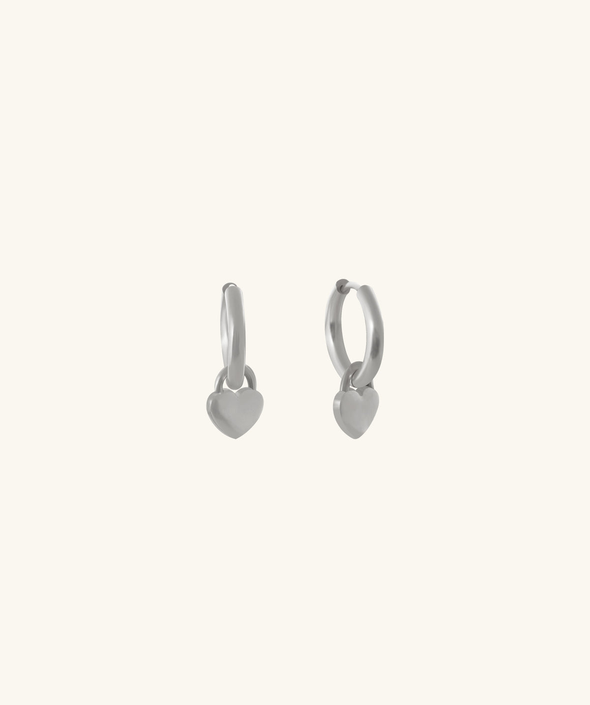 Classic Puffed Heart Drops - Stainless Steel - Oumo Jewelry