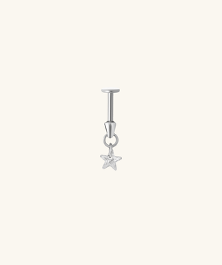 Titanium Star Vertical Helix Flatback Stud