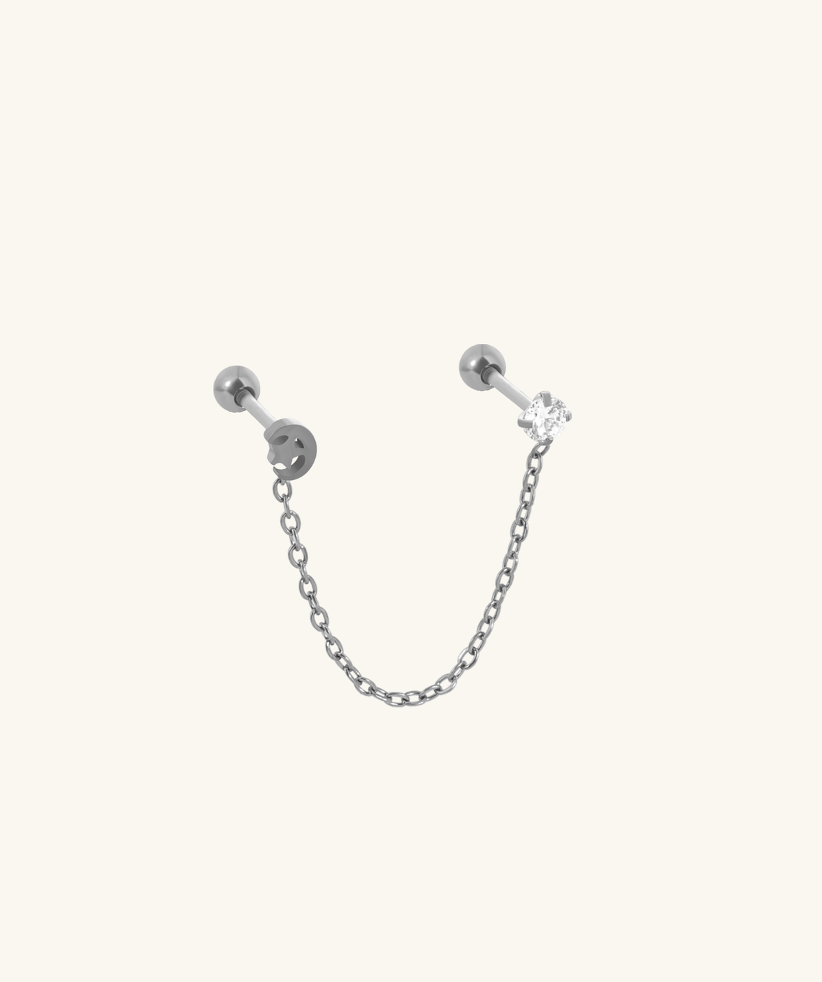Tessa Chain Stud - Stainless Steel - Lobe, Upper Lobe - Oumo Jewelry