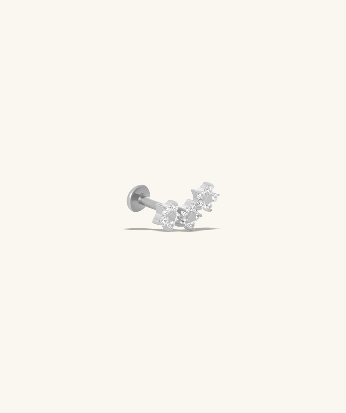 Starlit Bloom Stud - Stainless Steel - Helix, Upper Lobe, Flat - Oumo Jewelry