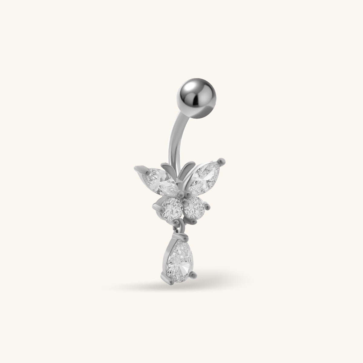 Lilie Butterfly Belly Ring - Stainless Steel - Navel - Oumo Jewelry