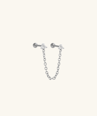 Gemstones Chain Stud