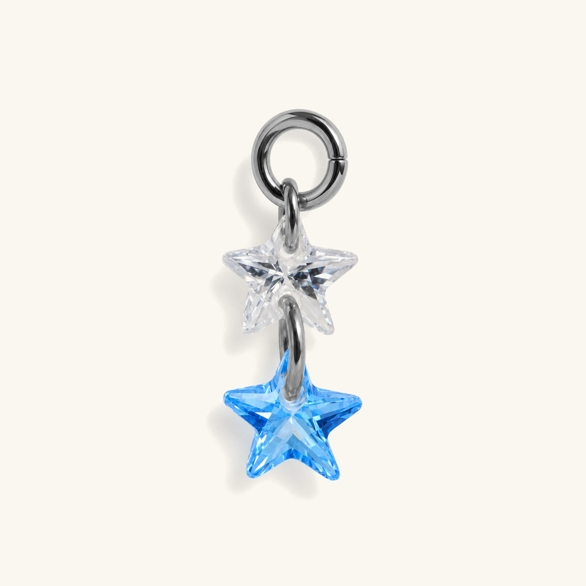 Double Star CZ Charm Drop - OumoJewelry
