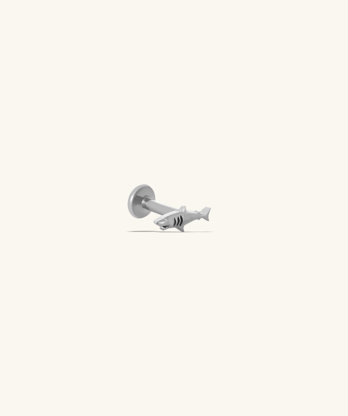 Titanium Shark Stud - Titanium - Helix, Forward Helix, Upper Lobe - Oumo Jewelry