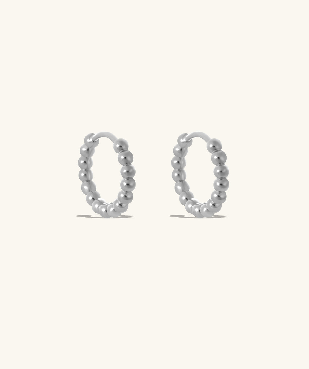 Beaded Hoop Earrings - Stainless Steel - Oumo Jewelry