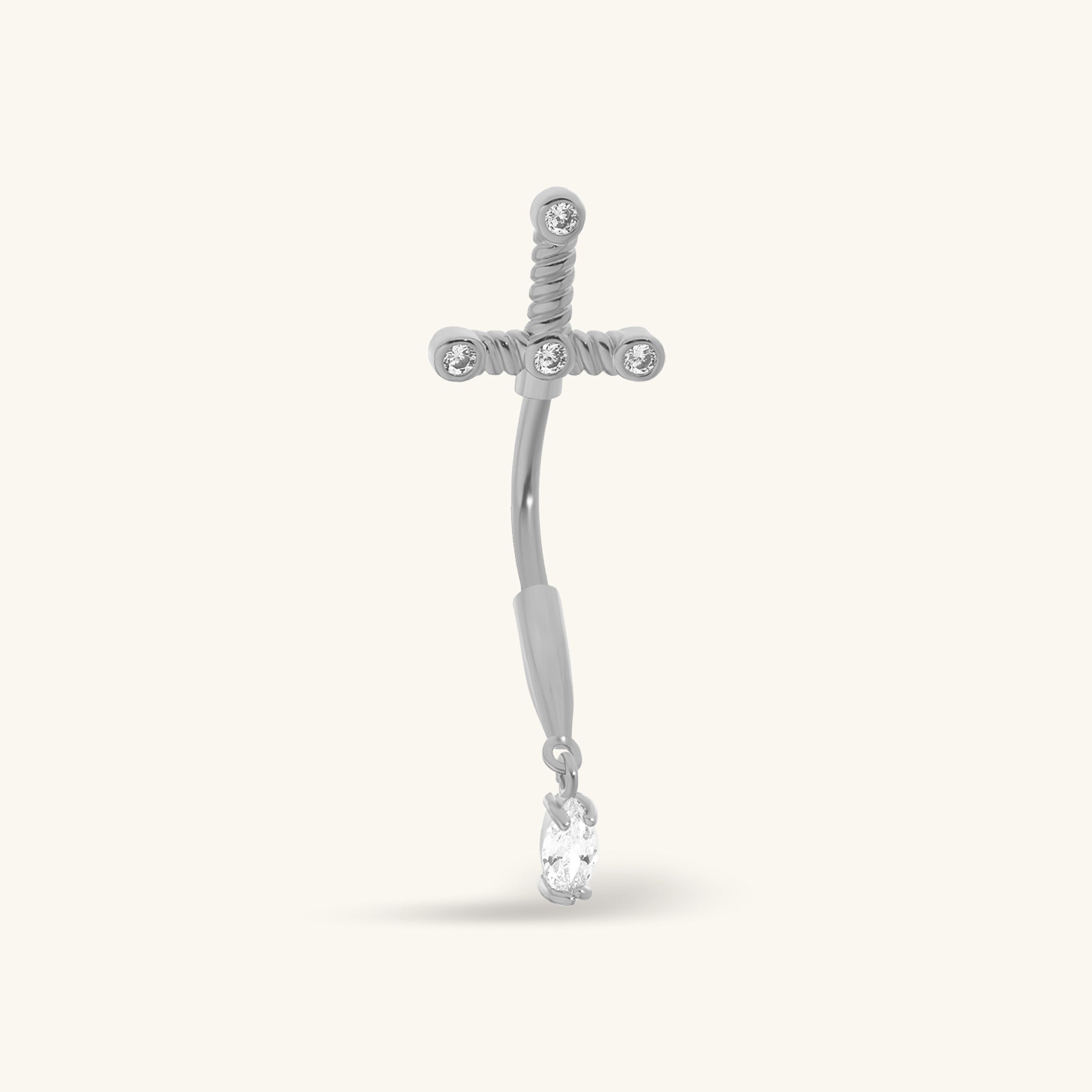 Nalia Cross Belly Ring - Oumo Jewelry