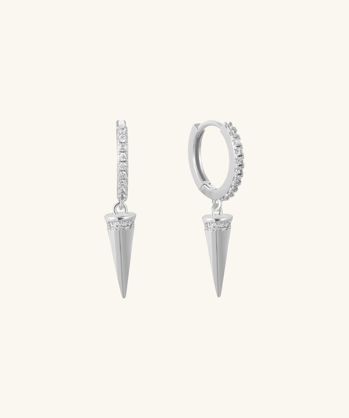 Spike Dangle Hoop - Brass - Oumo Jewelry