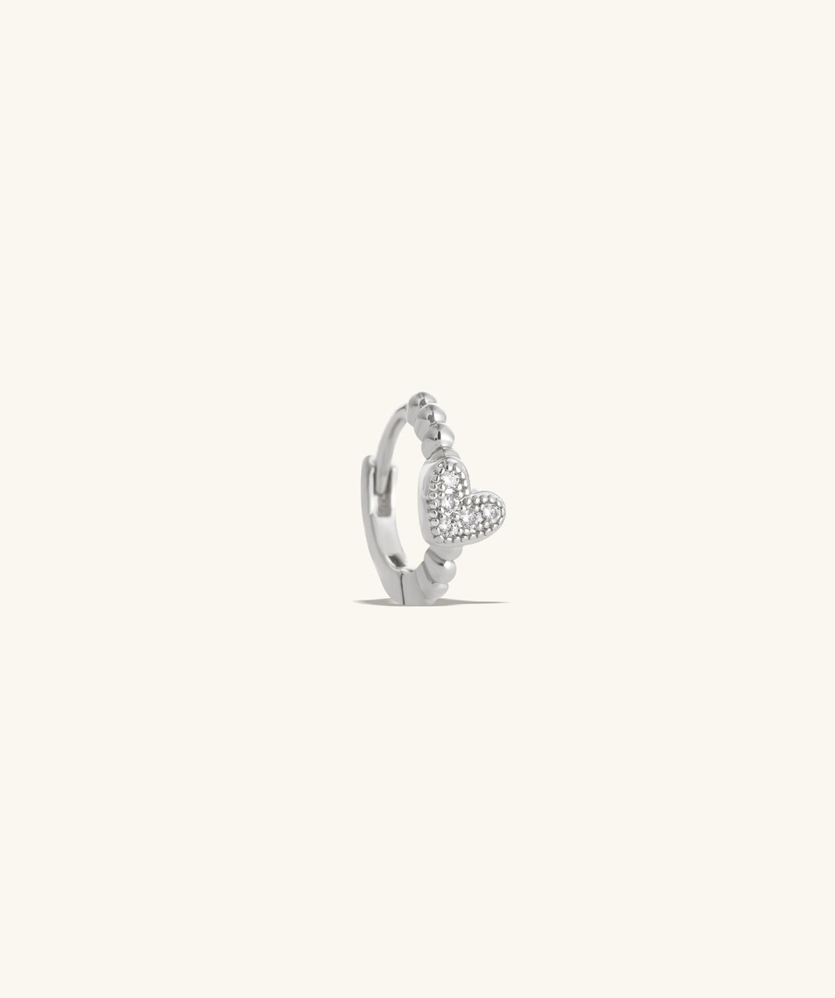 Stunning Heart Hoop Earring - Brass - Lobe, Upper Lobe, Helix - Oumo Jewelry