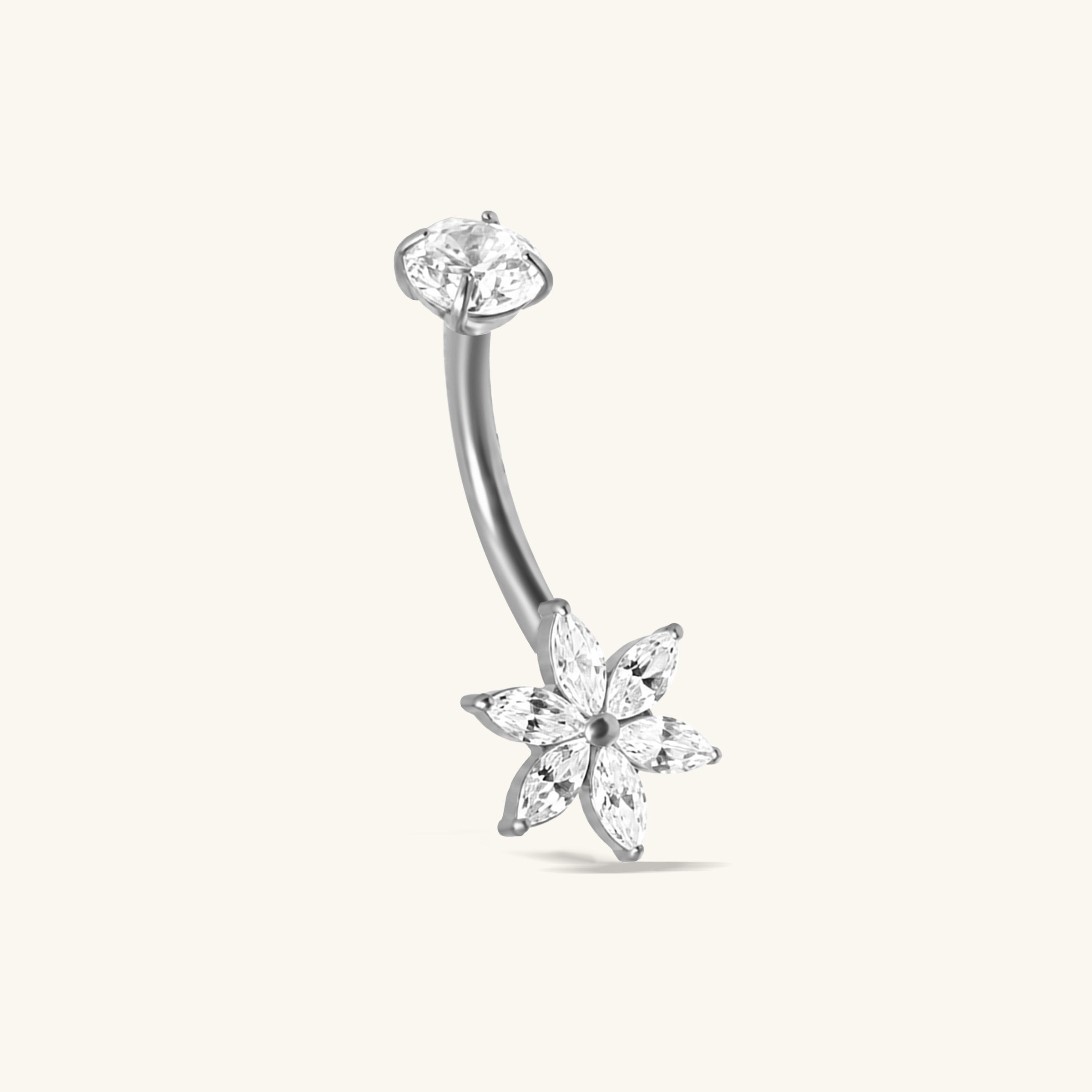 Titanium Flower Belly Ring