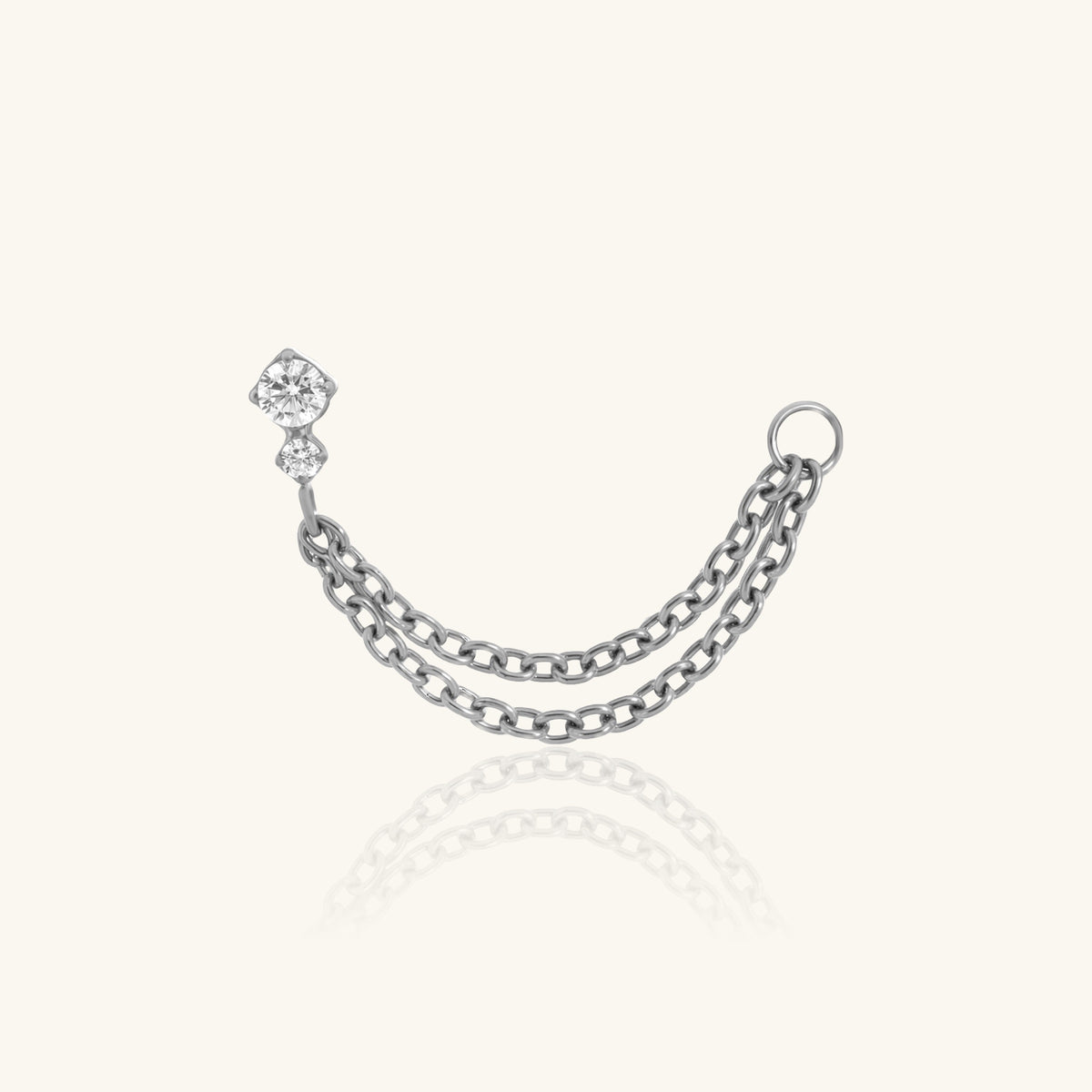 Titanium Amina Flat Back Stud - Titanium - Helix, Upper Lobe, Lobe - Oumo Jewelry