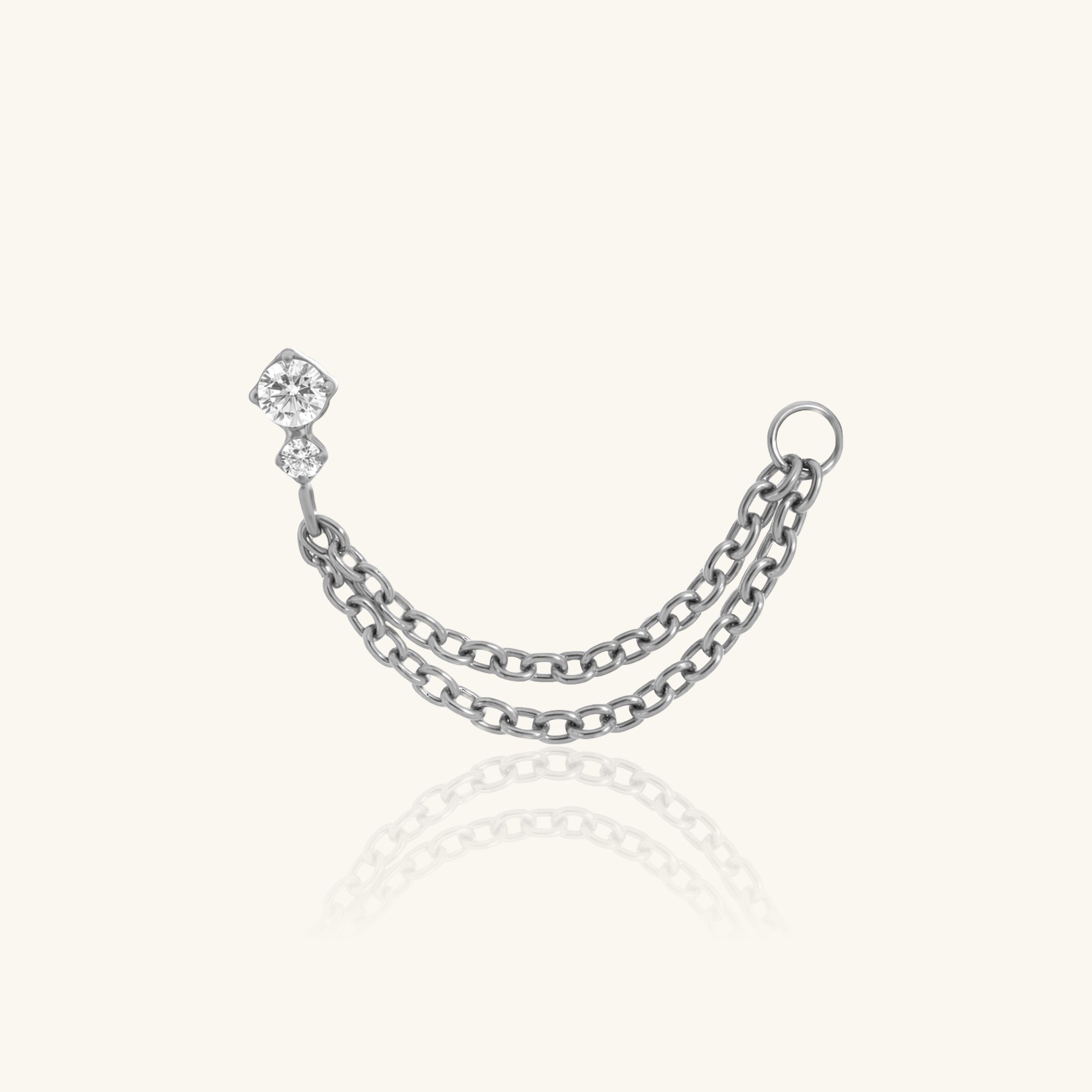 Titanium Amina Flat Back Stud - Titanium - Helix, Upper Lobe, Lobe - Oumo Jewelry