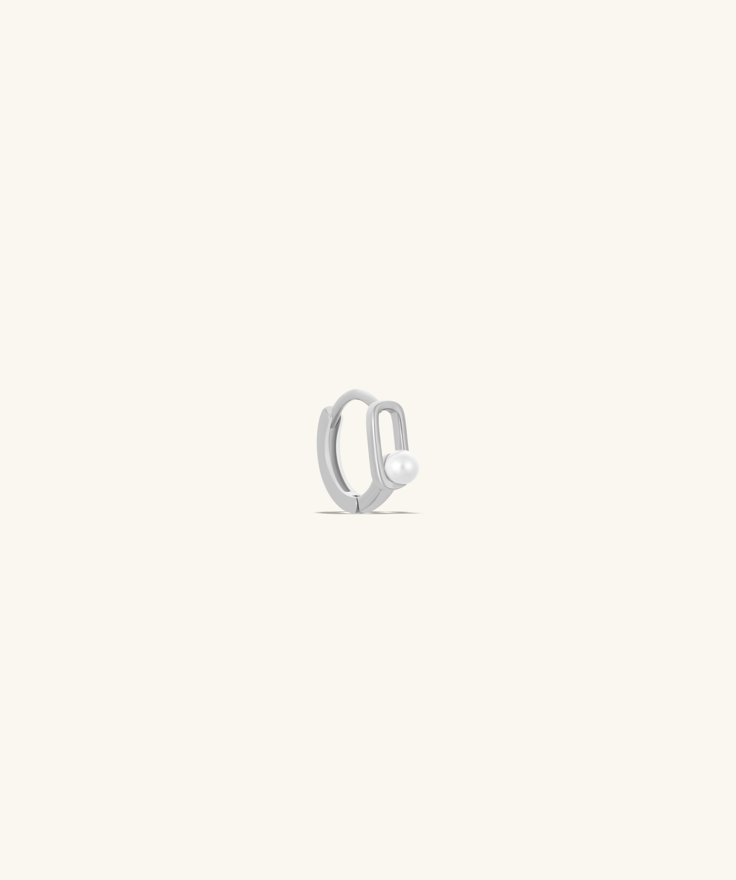 Pearl Paper Clip Hoop - OumoJewelry