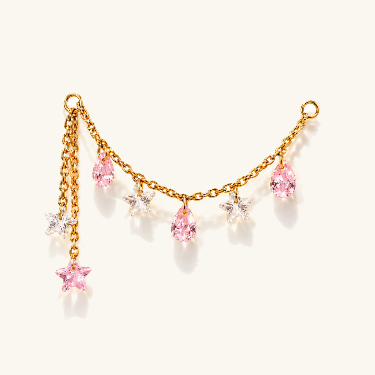 Titanium Alina Star Chain Drop - OumoJewelry