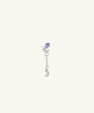 Purple Gem Chain Drop Stud - OumoJewelry