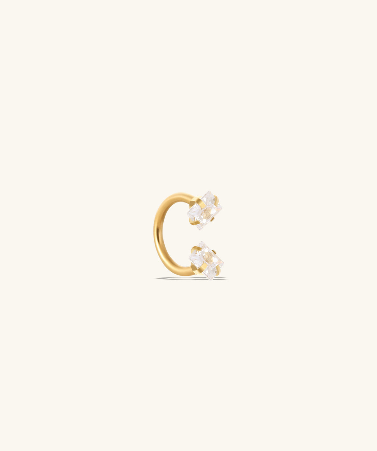 Edge Glow Horseshoe Ring - Stainless Steel - Upper Lobe, Helix, Forward Helix - Oumo Jewelry