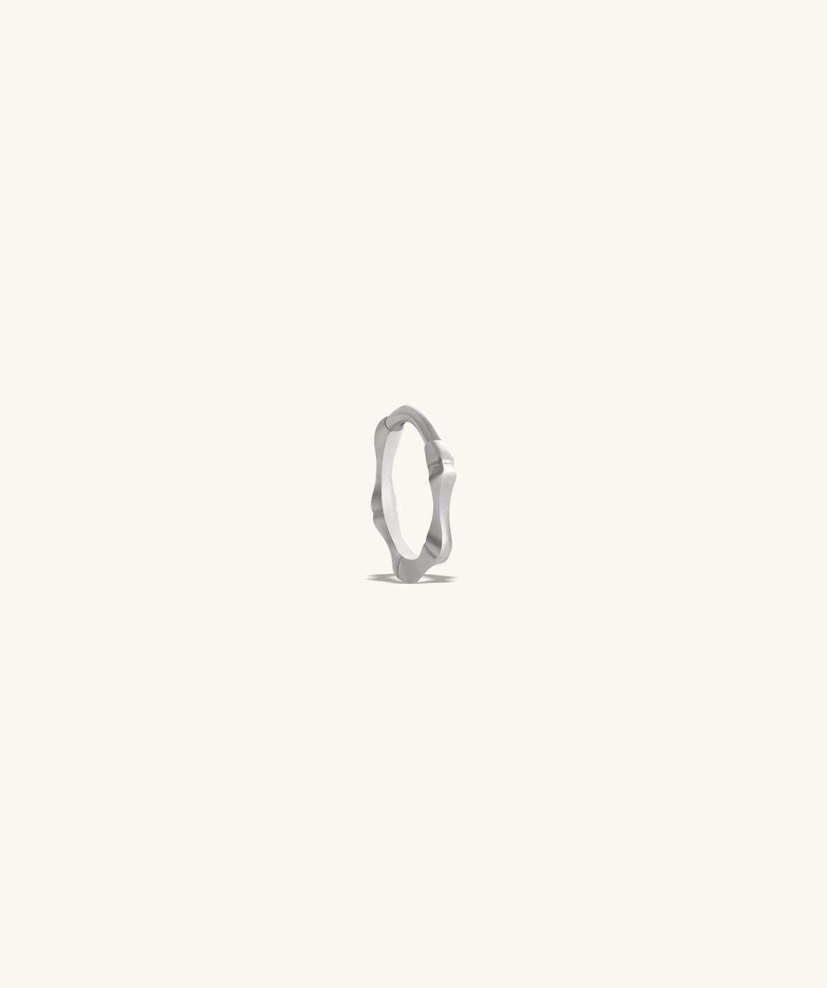 Bamboo Shape Clicker Hoop - Stainless Steel - Lobe, Upper Lobe, Helix - Oumo Jewelry